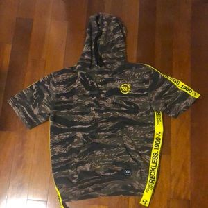 Young and Reckless Highlander Tiger Camo Mens Short Sleeve Hoodie